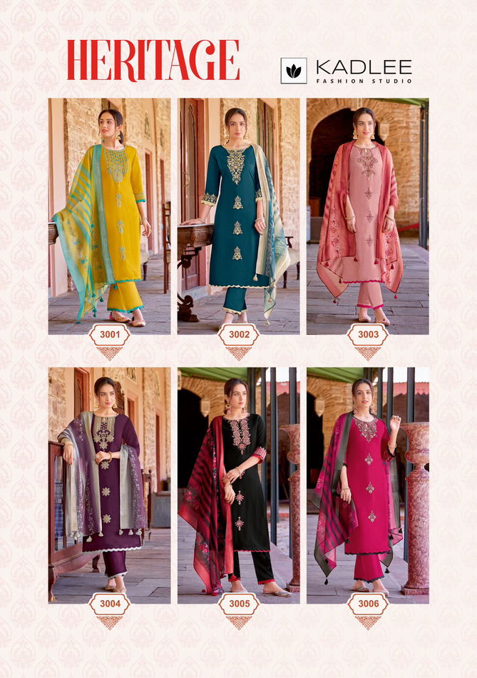 Heritage By Kadlee Viscose Weaving Designer Kurti With Bottom Dupatta Wholesale Online